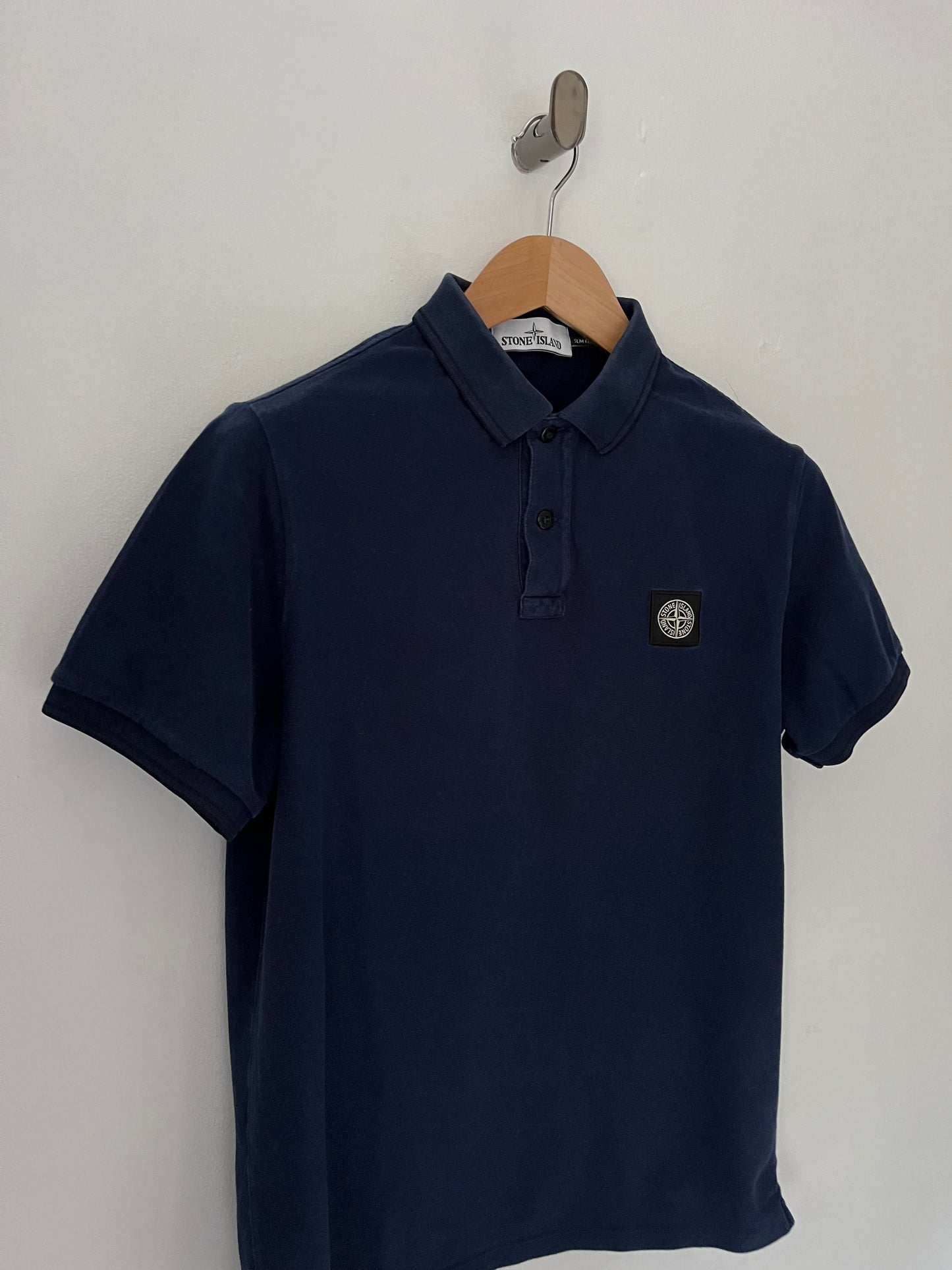 Stone Island Polo Shirt Size Large Slim Fit In Navy