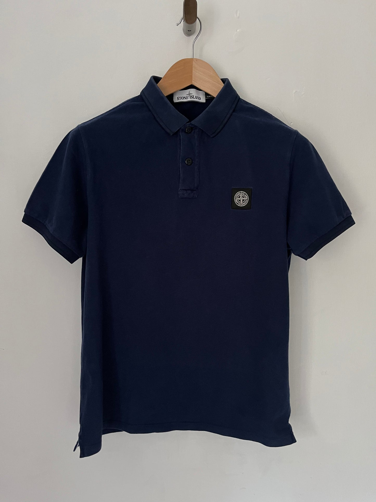 Stone Island Polo Shirt Size Large Slim Fit In Navy