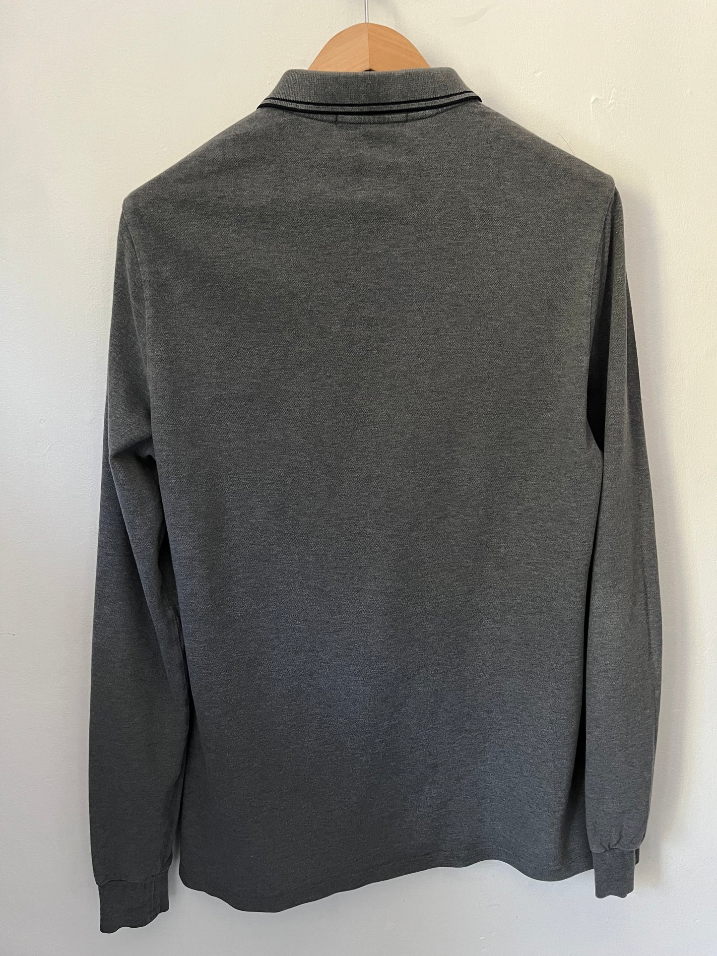 Stone island long sleeve polo shirt size xl slim fit in grey