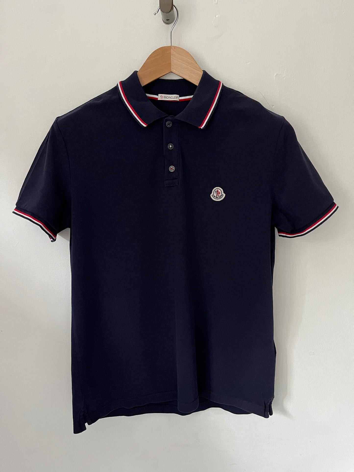 Moncler Polo Shirt Size Medium In Navy