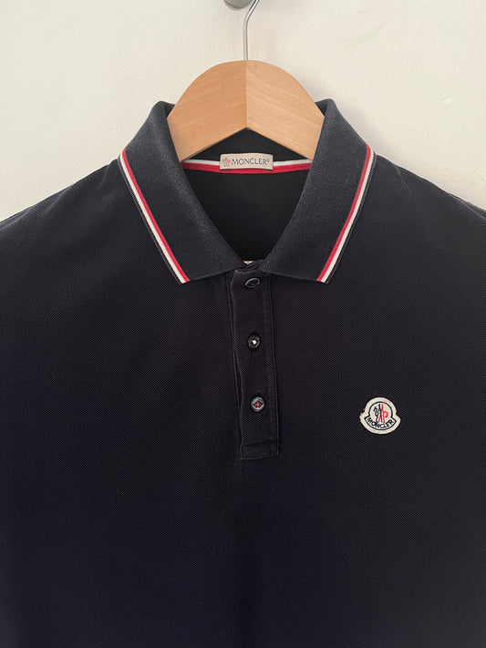 Moncler Polo Shirt Size Medium In Navy
