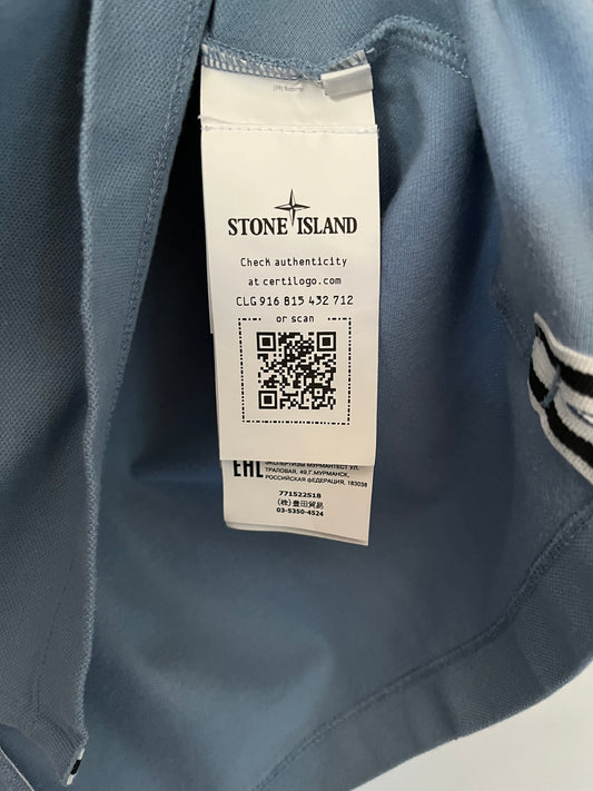 Stone island polo shirt size medium slim fit in blue