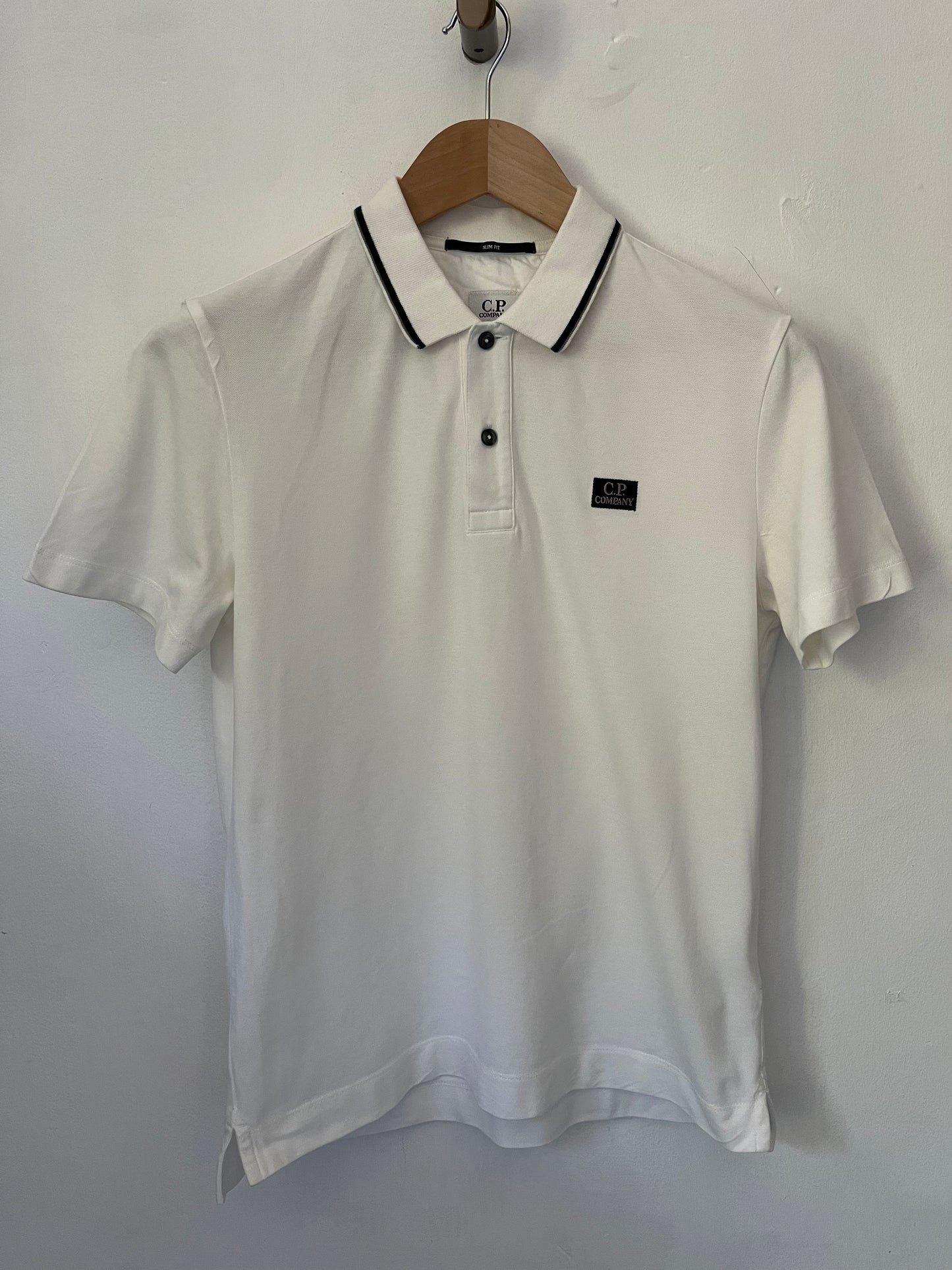 C.P.Company polo shirt size small slim fit in white
