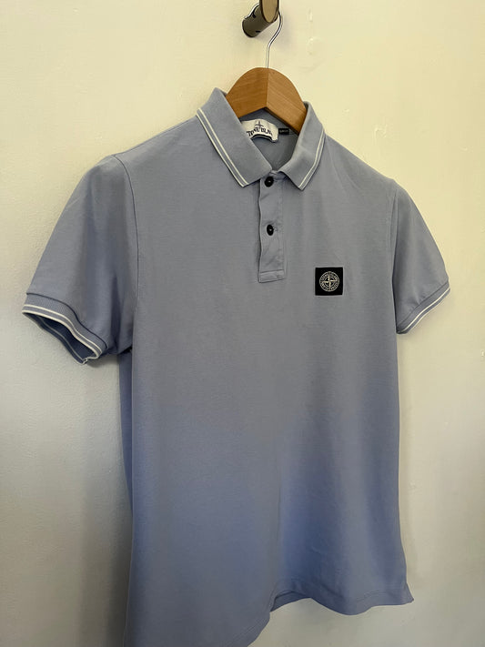 Stone island polo shirt size large slim fit in light blue ( fits more a medium )