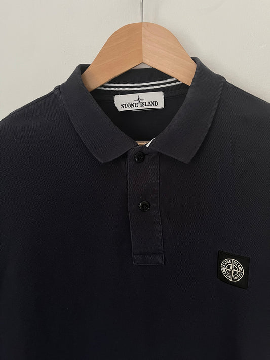 Stone Island Long Sleeve Polo Shirt Size XL In Navy