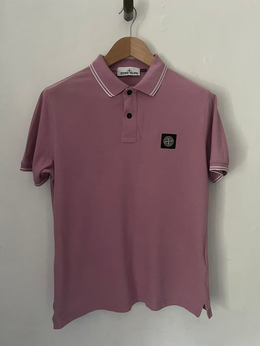 Stone Island Polo Shirt Size Large Slim Fit In Rose