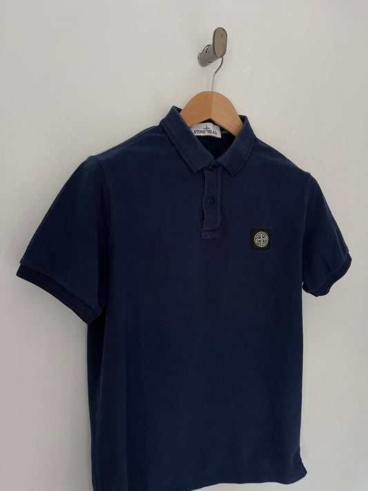 Stone Island Polo Shirt Size Large Slim Fit In Navy