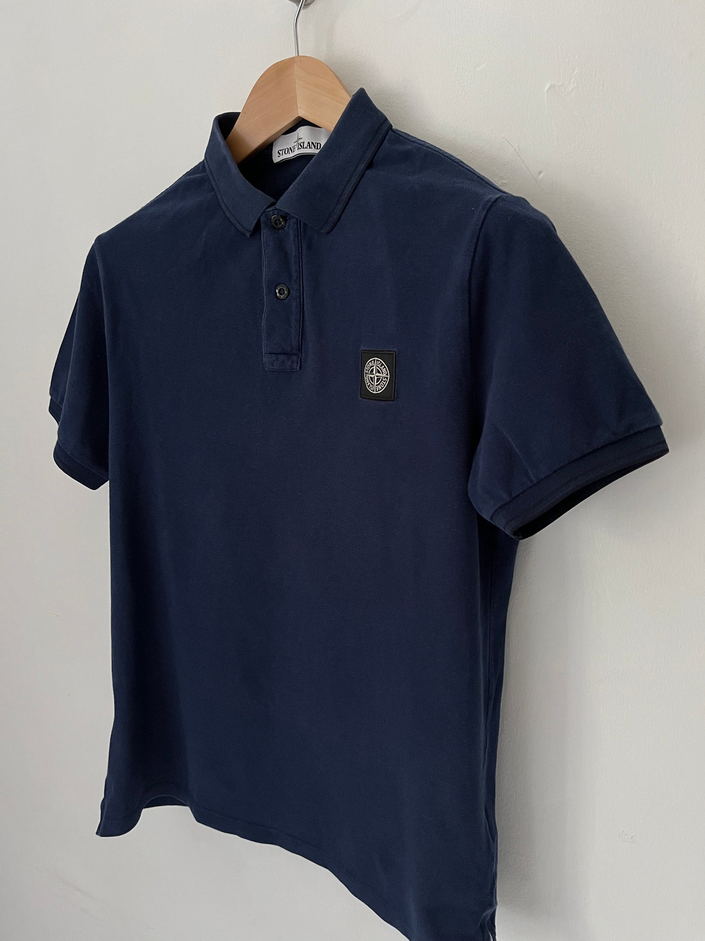 Stone Island Polo Shirt Size Large Slim Fit In Navy