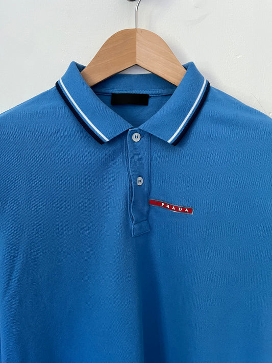 Prada polo shirt size large in light blue