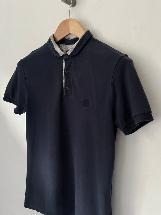 Pretty green polo shirt size small in navy