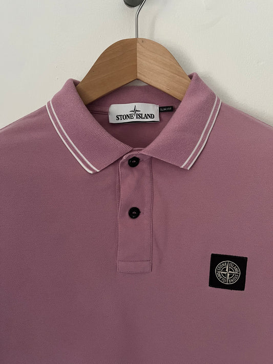 Stone Island Polo Shirt Size Large Slim Fit In Rose