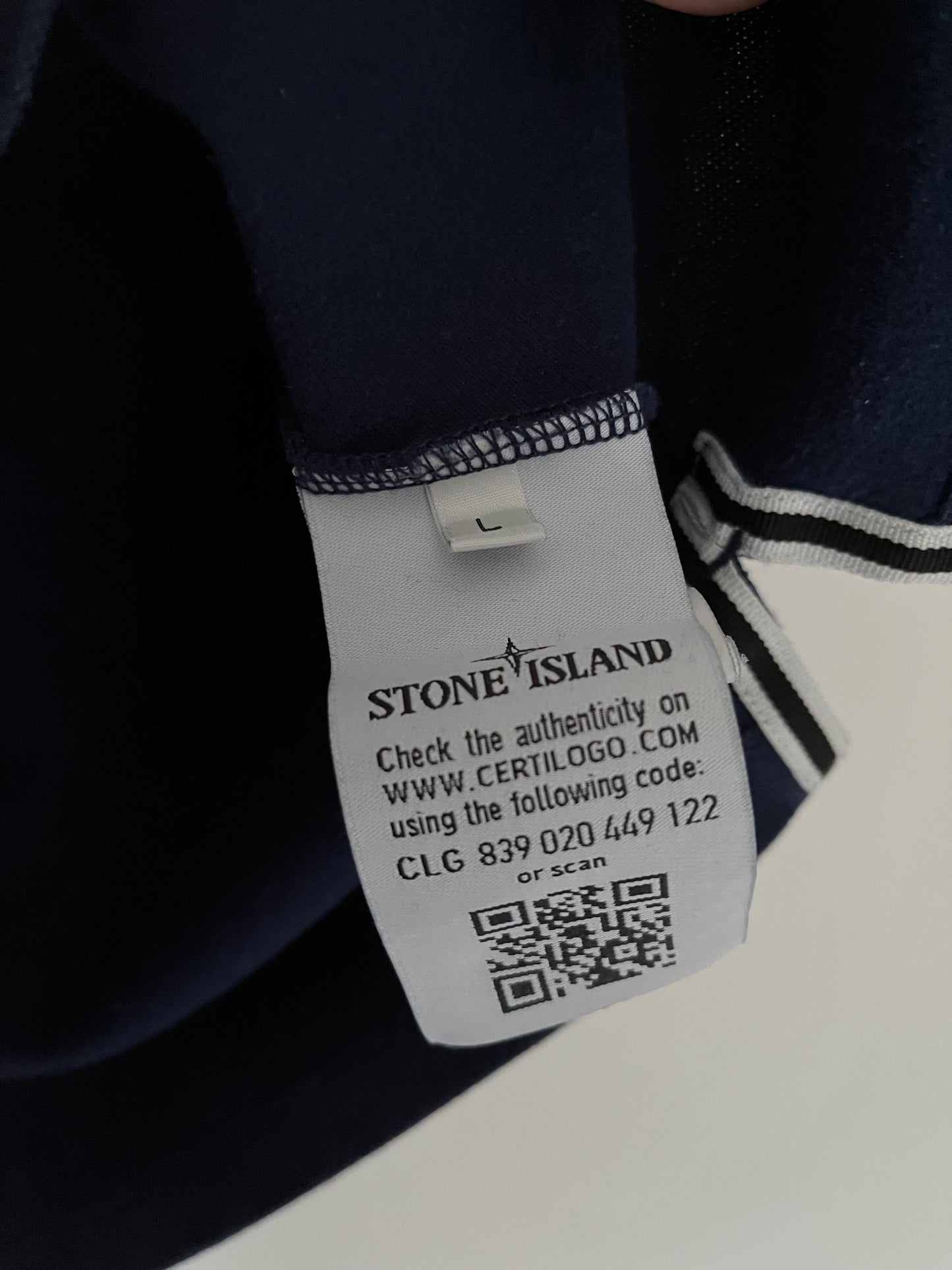 Stone Island Polo Shirt Size Large Slim Fit In Navy