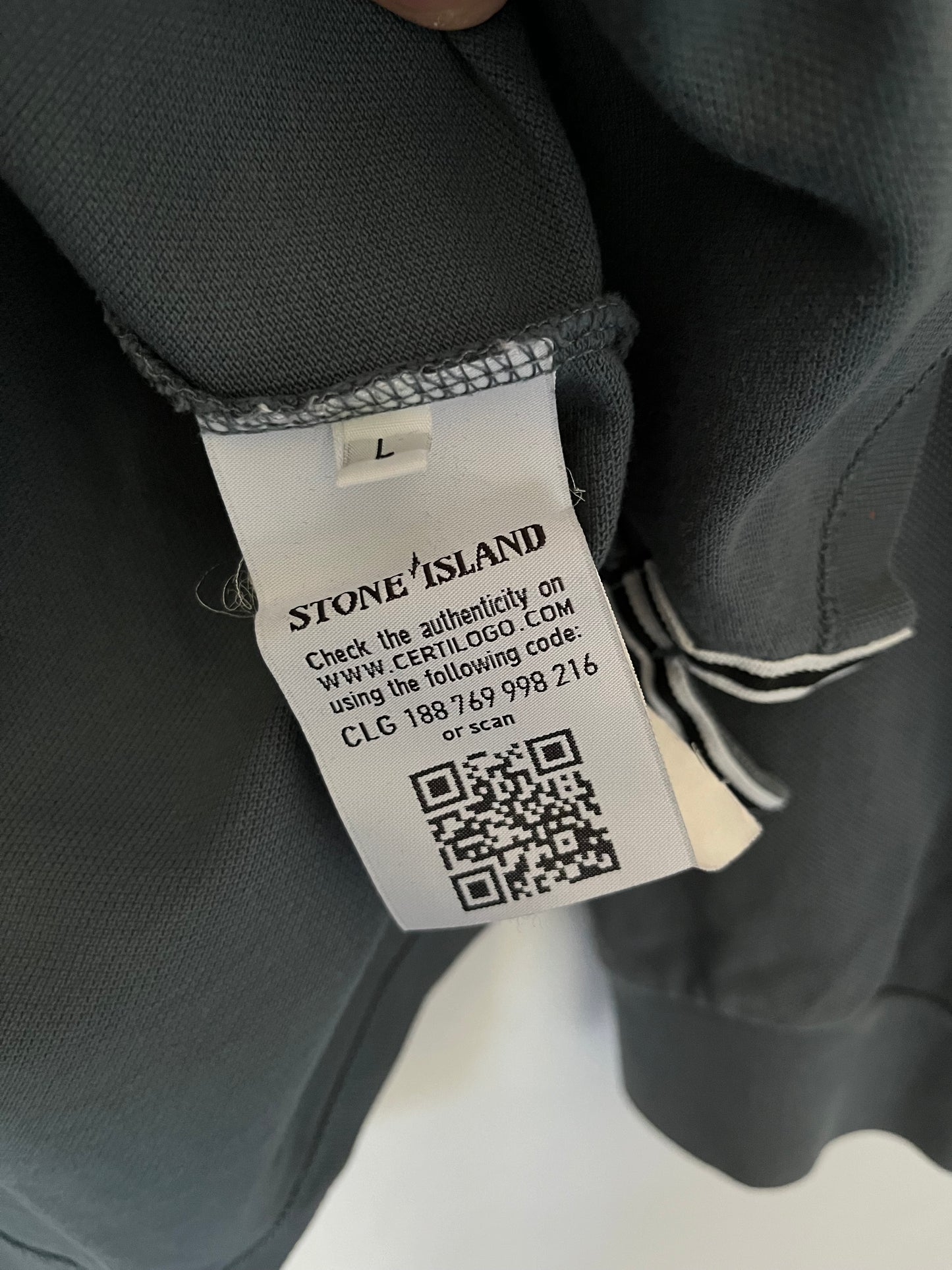 Stone island long sleeve polo shirt size large regular fit in green