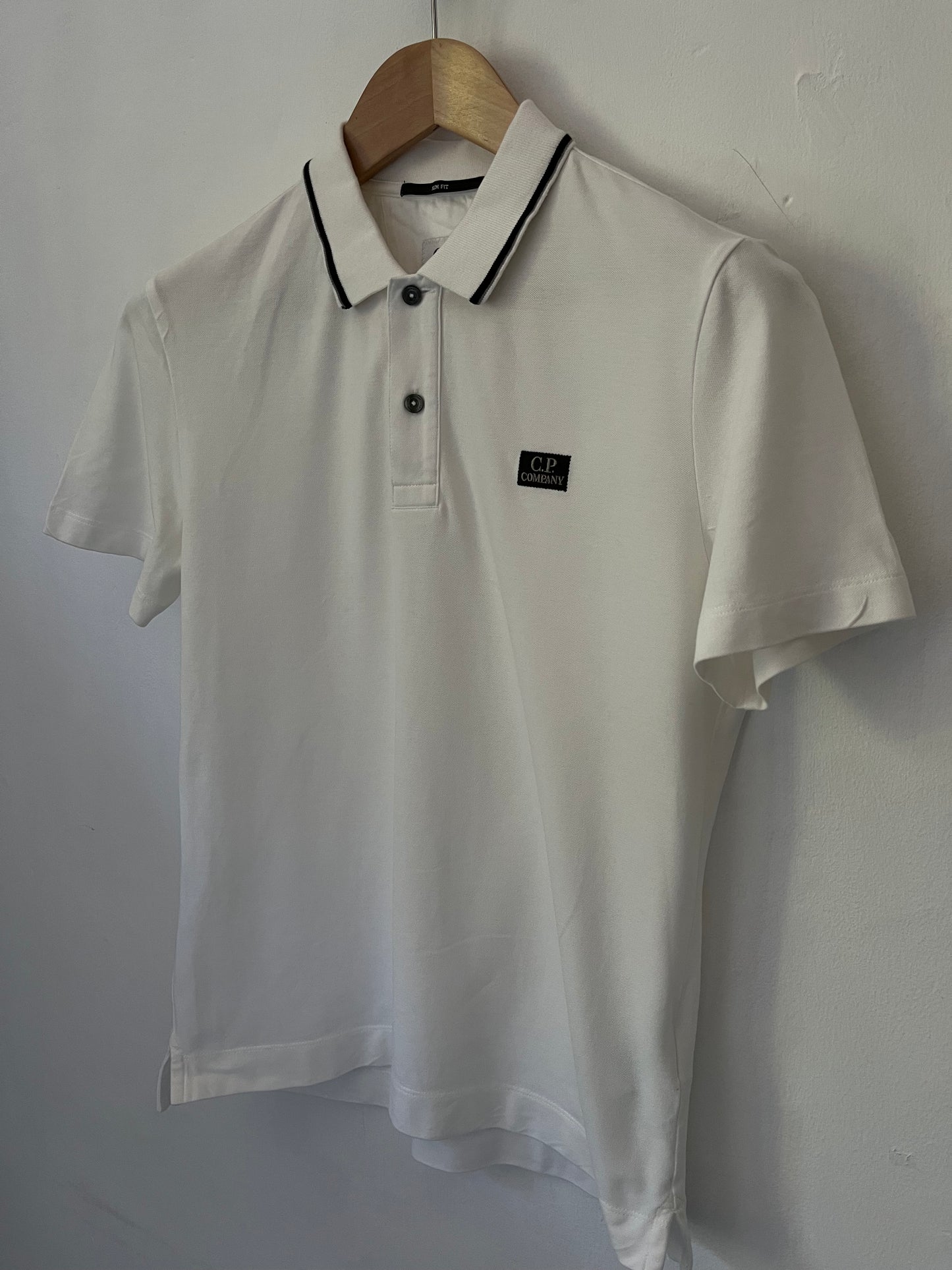 C.P.Company polo shirt size small slim fit in white