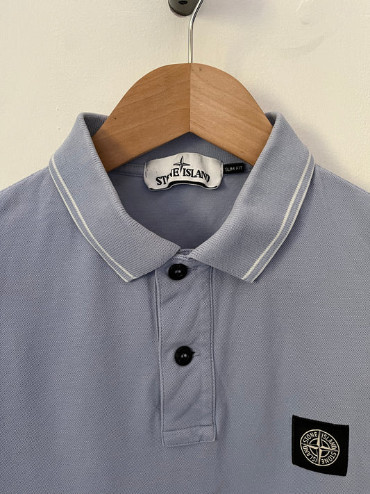 Stone island polo shirt size large slim fit in light blue ( fits more a medium )