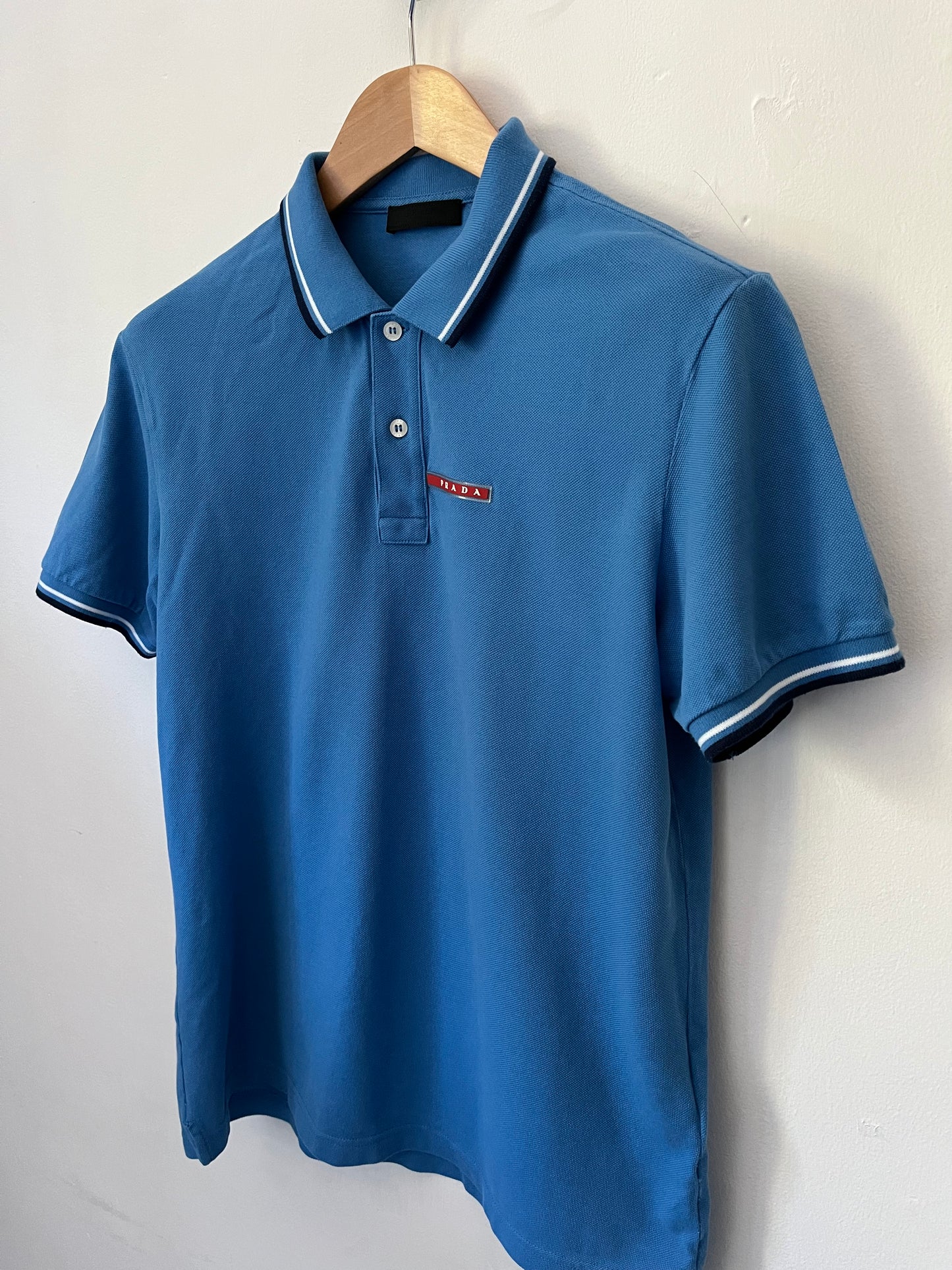Prada polo shirt size large in light blue