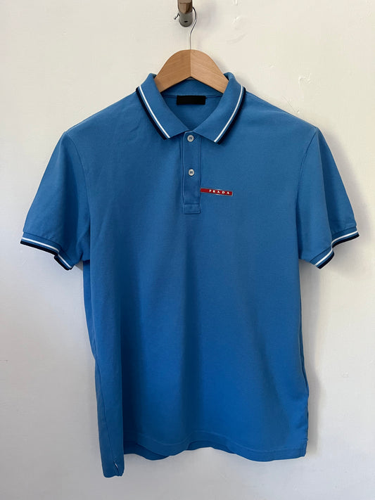 Prada polo shirt size large in light blue