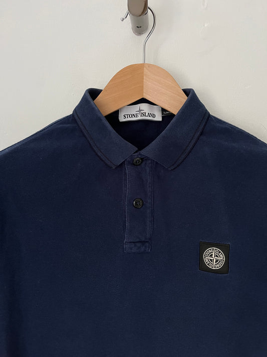 Stone Island Polo Shirt Size Large Slim Fit In Navy