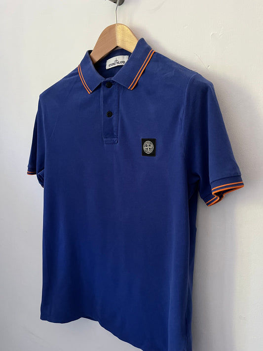Stone island polo shirt size large slim fit in blue