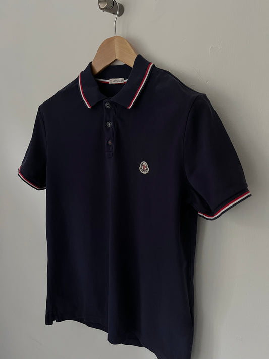 Moncler Polo Shirt Size Medium In Navy