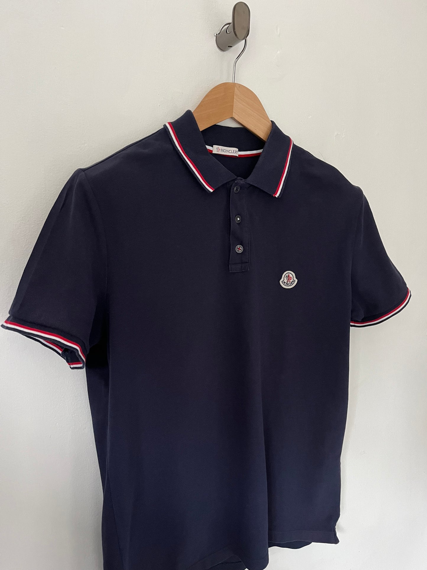 Moncler Polo Shirt Size Medium In Navy