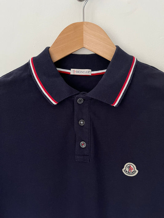 Moncler Polo Shirt Size Medium In Navy